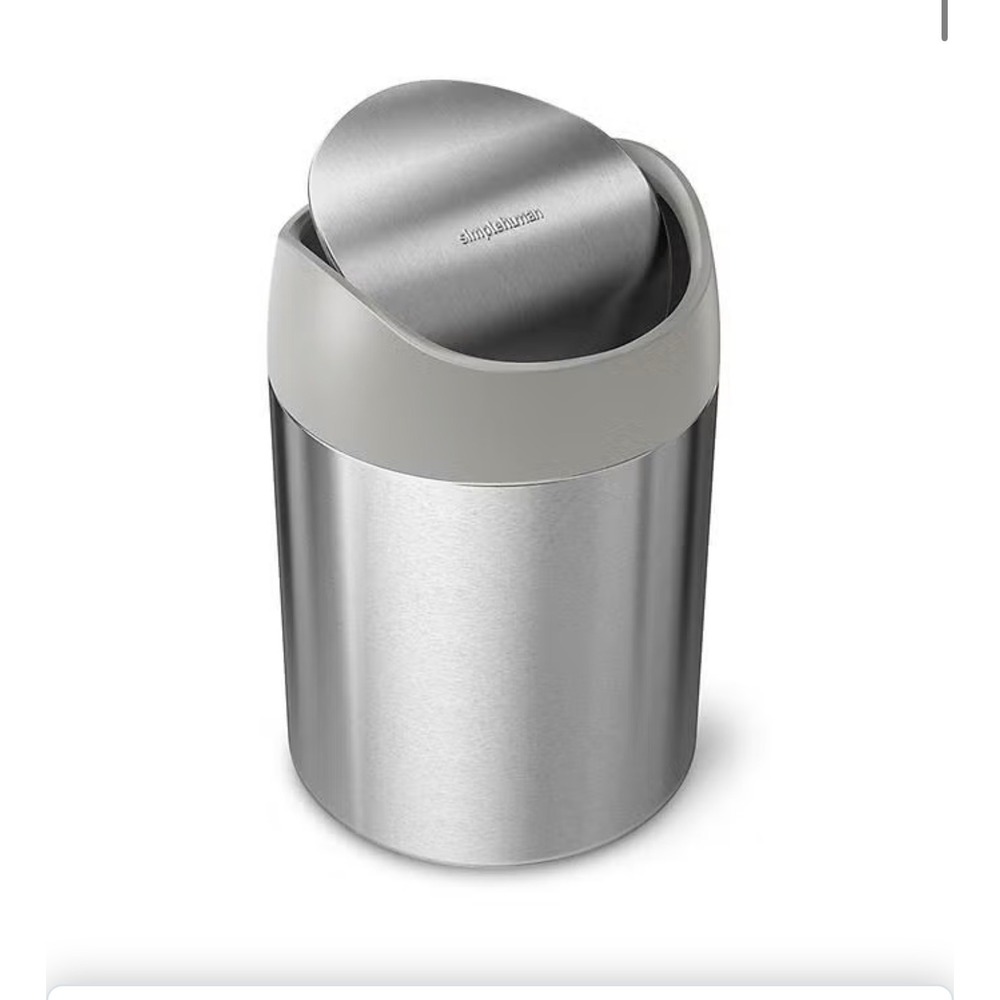 Simplehuman Mini Can 1.5L Brushed Stainless Steel Swing Lid Trash Can CW2084